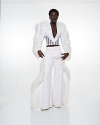 Feathered Denim Trousers
