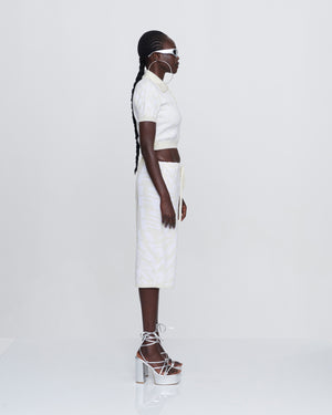Angel Swirl Cropped Polo Shirt