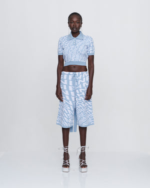 Bubblegum Swirl Cropped Polo Shirt